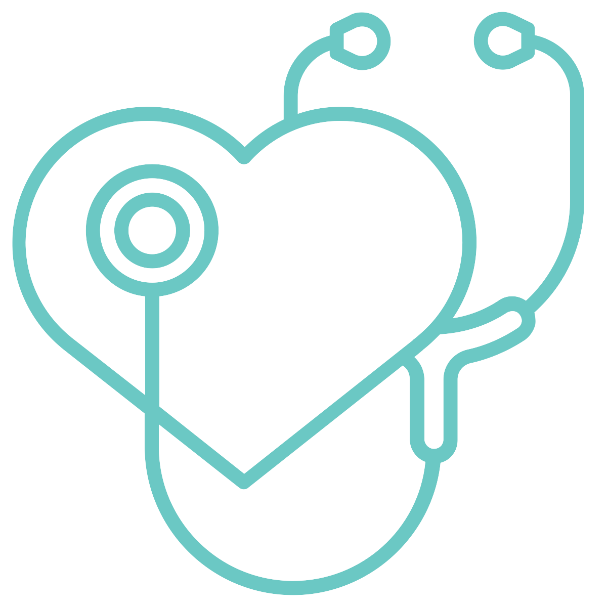 Clipart of stethoscope against heart