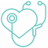 Clipart of stethoscope against heart